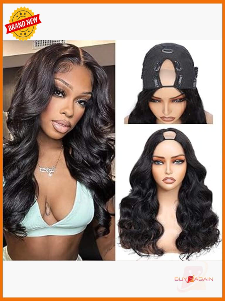 200% Density V Part Human Hair Wig, Adjustable Drawstring, 22 Inch